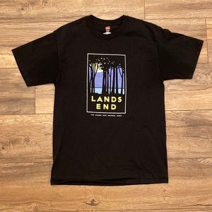 Lands' End Black Tee with Nature Graphic